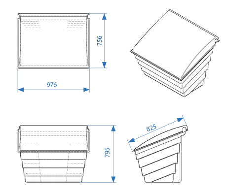 Pojemnik na piasek sól sorbent 250 litrów zielony